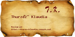 Thurzó Klaudia névjegykártya