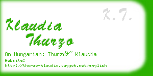 klaudia thurzo business card